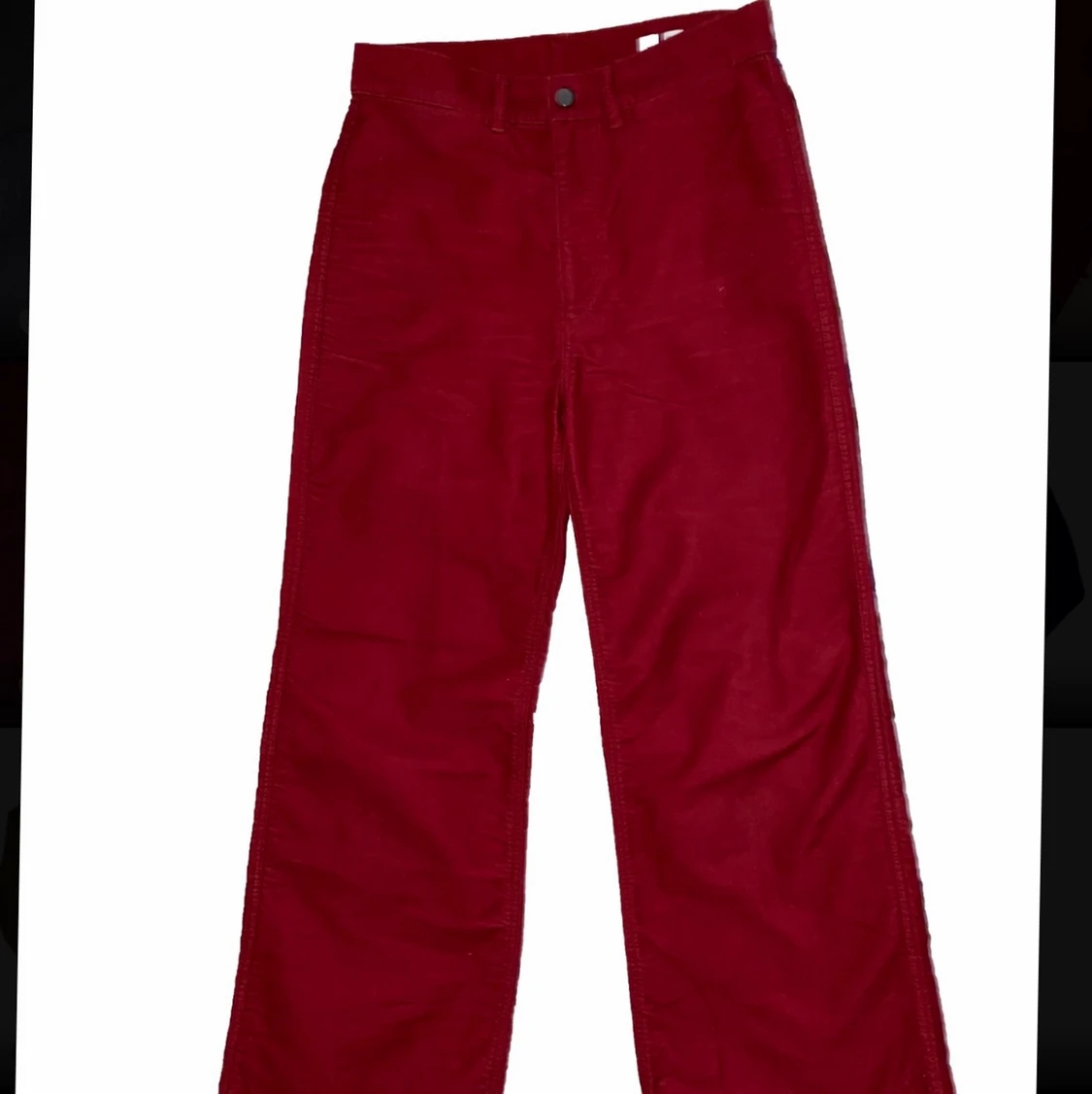 Röda högmidjade bootcut byxor  - 90