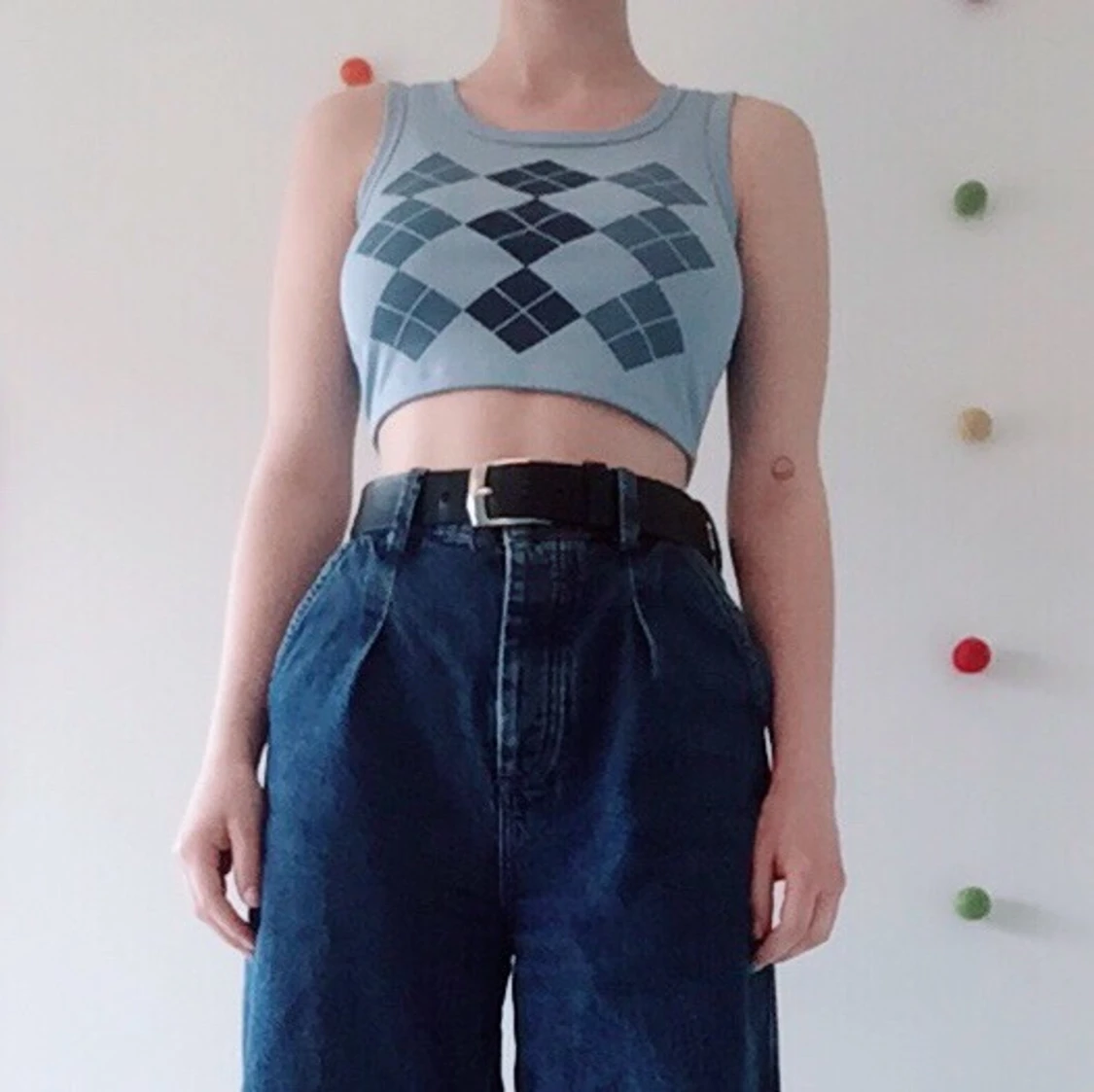 Argyle print crop top - 90