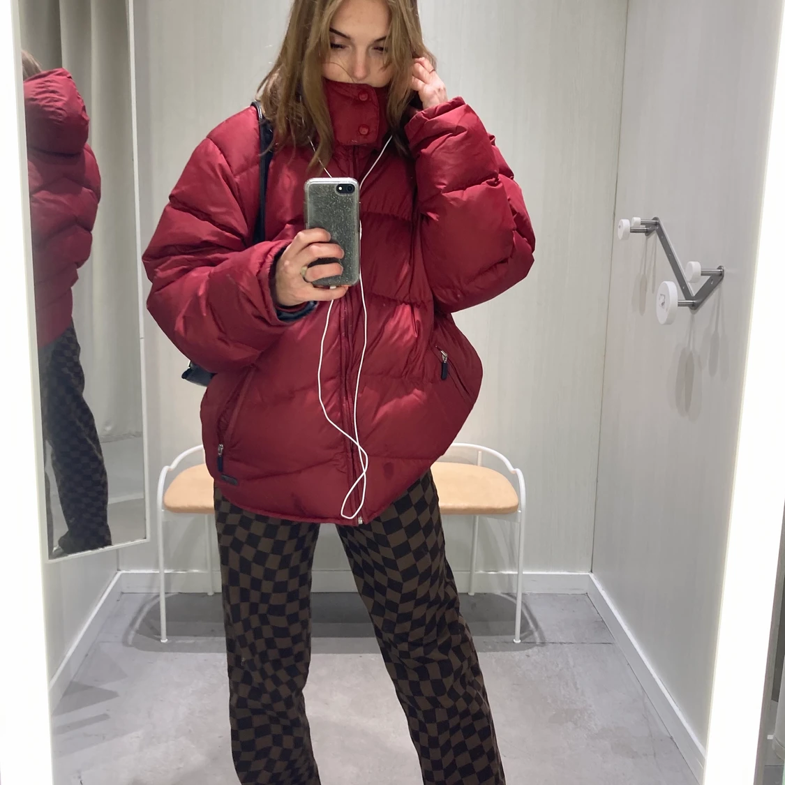 Röd oversize puffer jacket