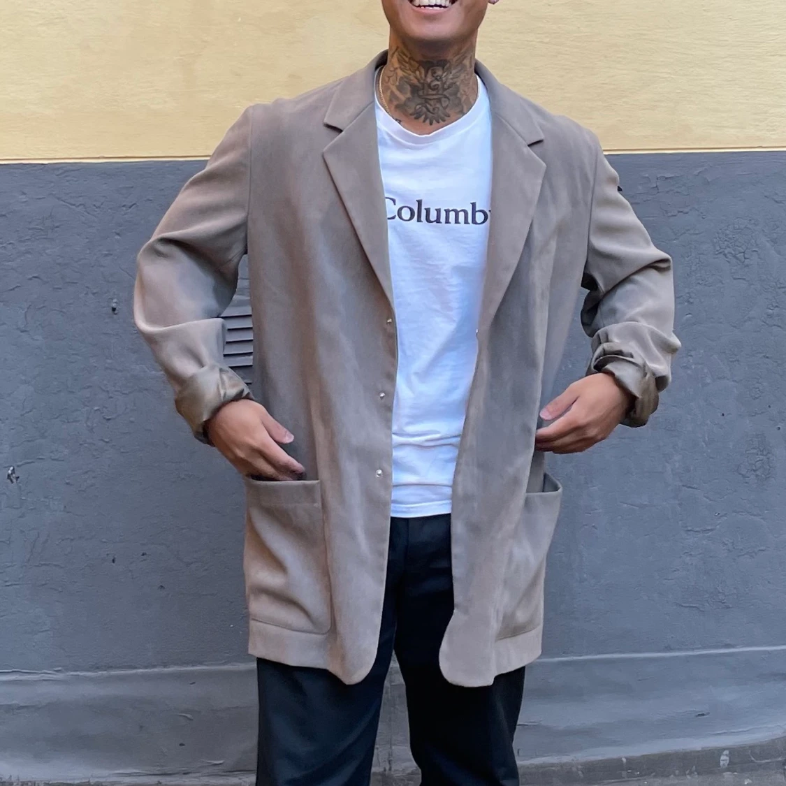 Snygg kavaj mocka Stl M-L