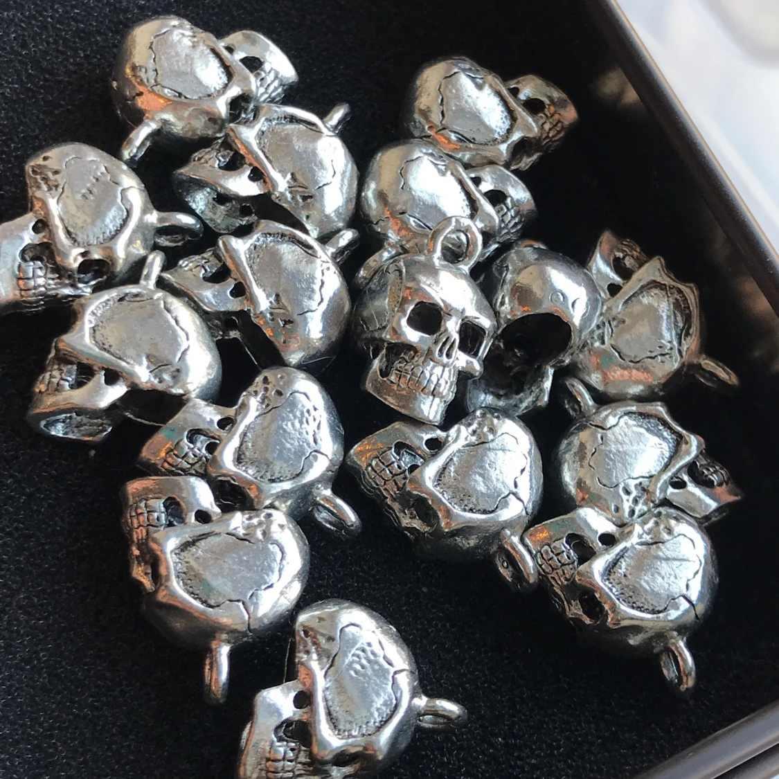 Silver dödskalle berlock MADE IN USA