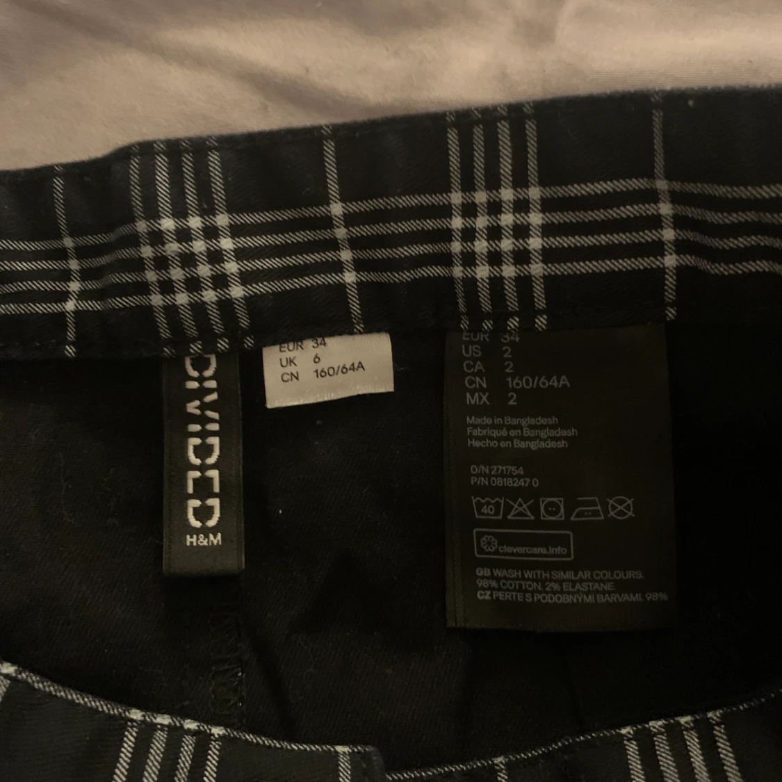 Rutig kjol str 34 - 90