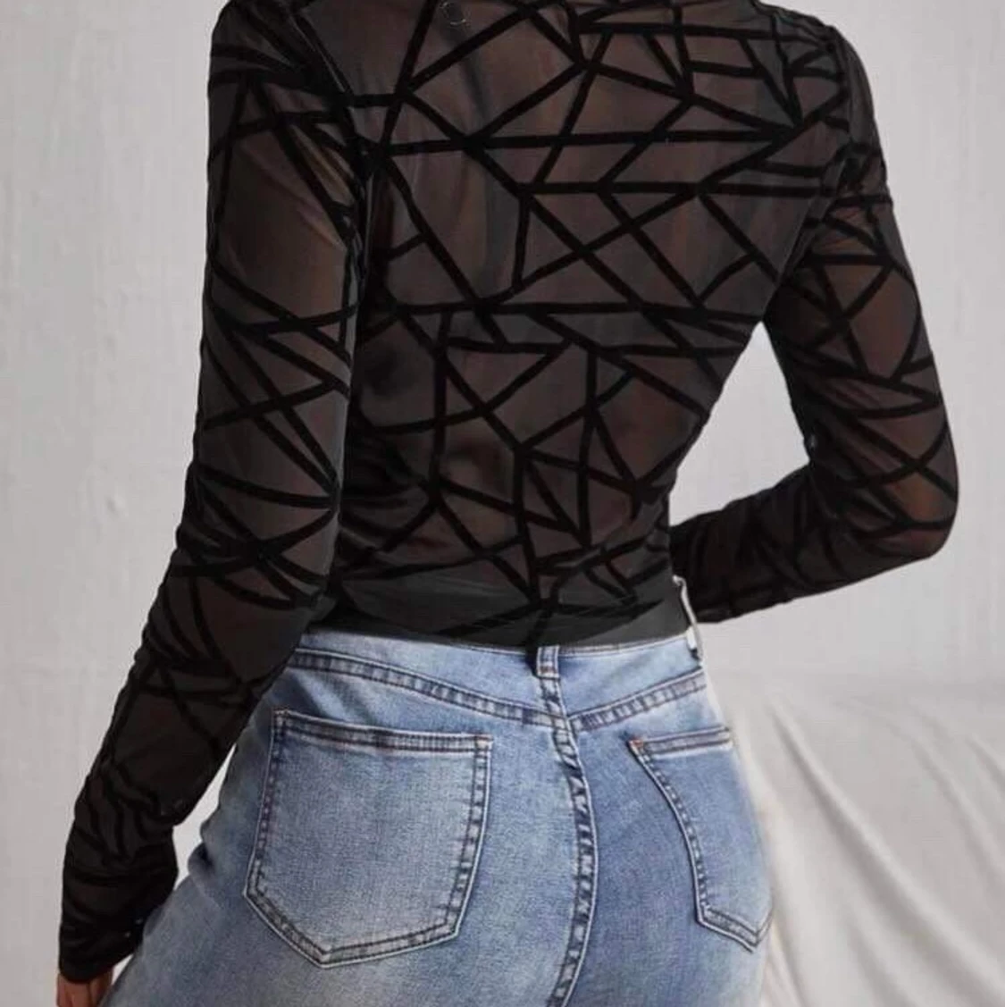 Sort fest top mesh ubrugt s - 90