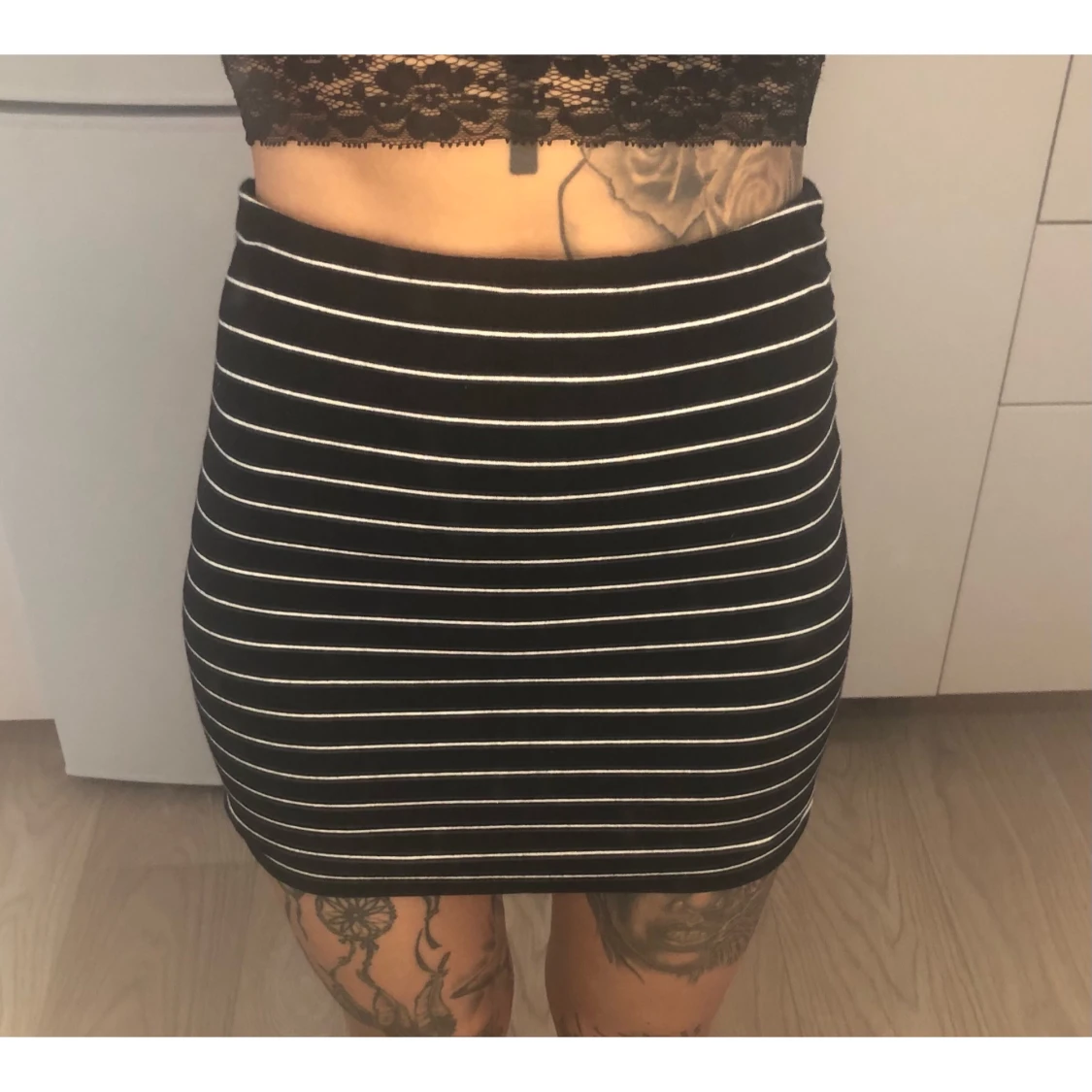 H&M - Randig kjol, strl XS