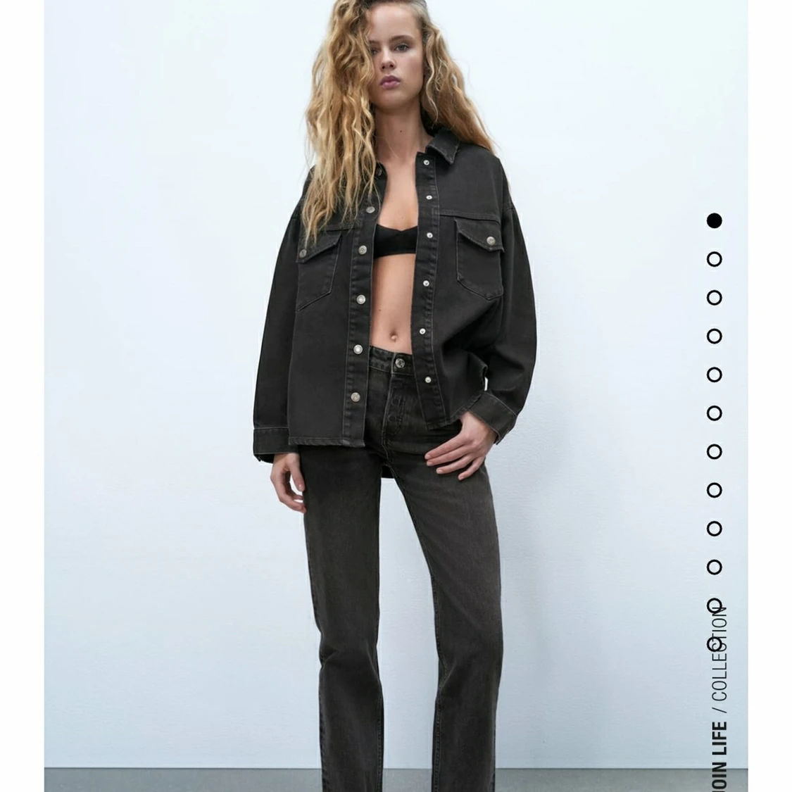 Zaras mid waist (grå) str 34