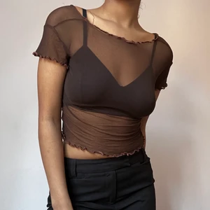 Mesh top - Brun mesh top i storlek S