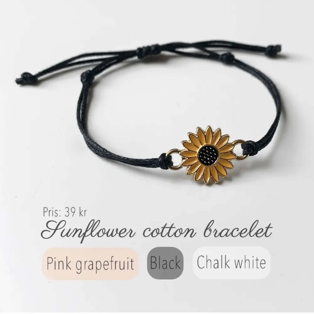 Nu finns det armband av vaxad bomullstråd tillgängligt att beställa i tre olika färger🌸 Du kan välja mellan prästkrage och solros eller varför inte båda?🤪 . Accessoarer.