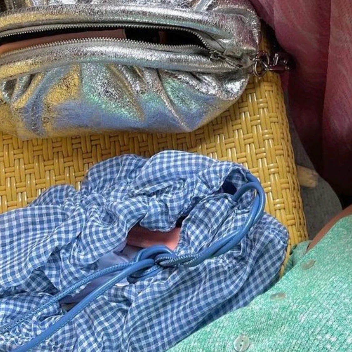 Zara blå/rutig väska - 90