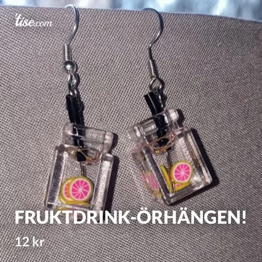 Fruktdrink-örhängen gjorda utav mig Ellen!                                  12 kr + 13 kr frakt!                                                                 (KÖP 4 PAR= FRAKTFRITT!) ❤️. Accessoarer.