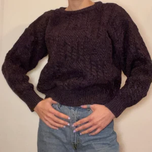 Purple Vintage Wool Sweater - Purple wool from Ireland c1980