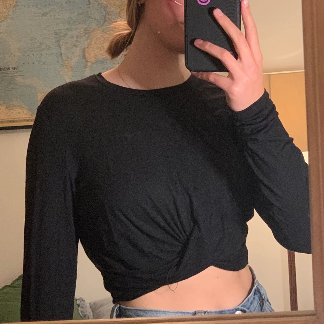 Mjuk croptop med knytning