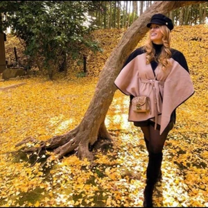 Coat  - Paige - black coat that is wide open, fit S and M