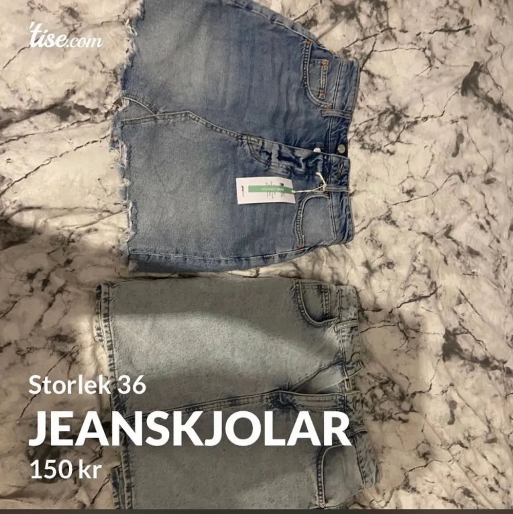 Två st jeanskjolar (ena helt ny med lappen kvar!!) storlek 36, ifrån Gina tricot💕💕 BÅDA för 150!!. Kjolar.