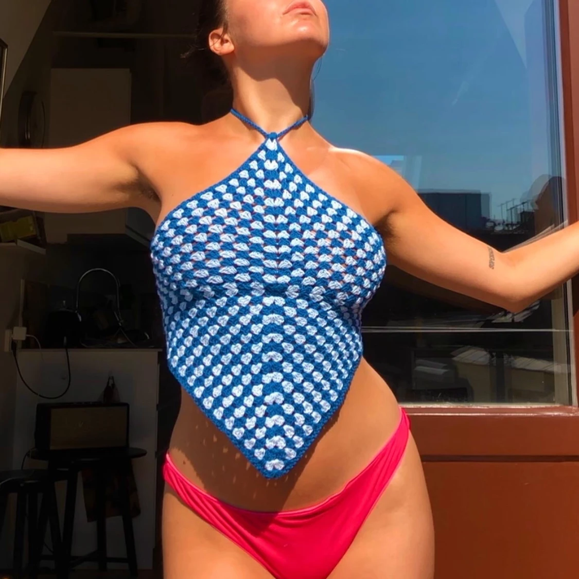 Virkad handgjord topp ( strl M 38 )