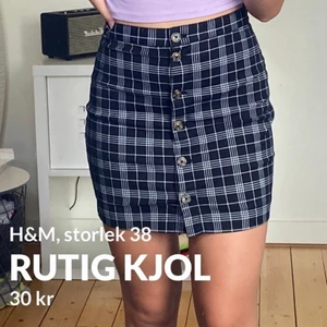 H&M, kjol strl 38 - Jättefin och skön rutig kjol från H&M i storlek 38, den är väldigt stretchig i materialet så den passar både 40 också. Den är använd en gång så den är i väldigt bra skick. Den kostar 30kr + frakt på 48kr. Kan även mötas vid Malmö❤️