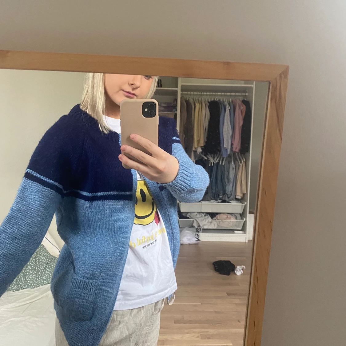 Unik stickad kofta - 90