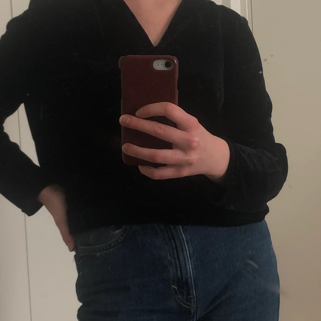 Sammetstop med V-neck - 90