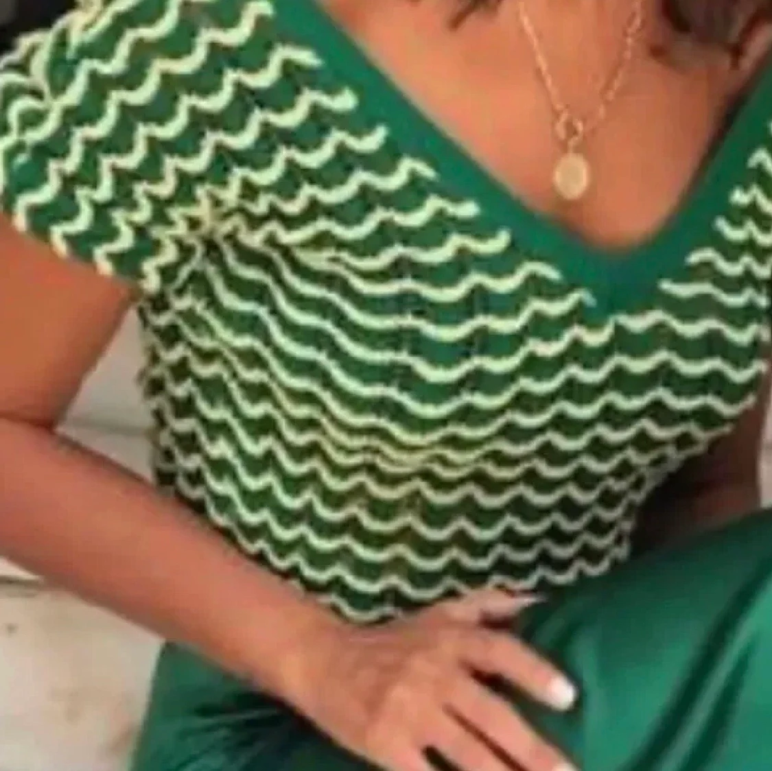 Stickad grön topp från zara - 90