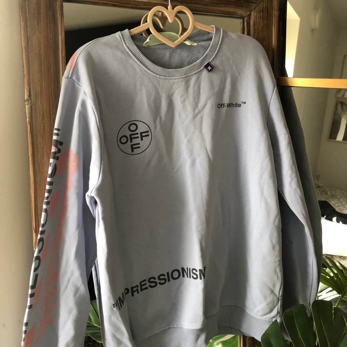 fake oversize OFF-WHITE tröja blå