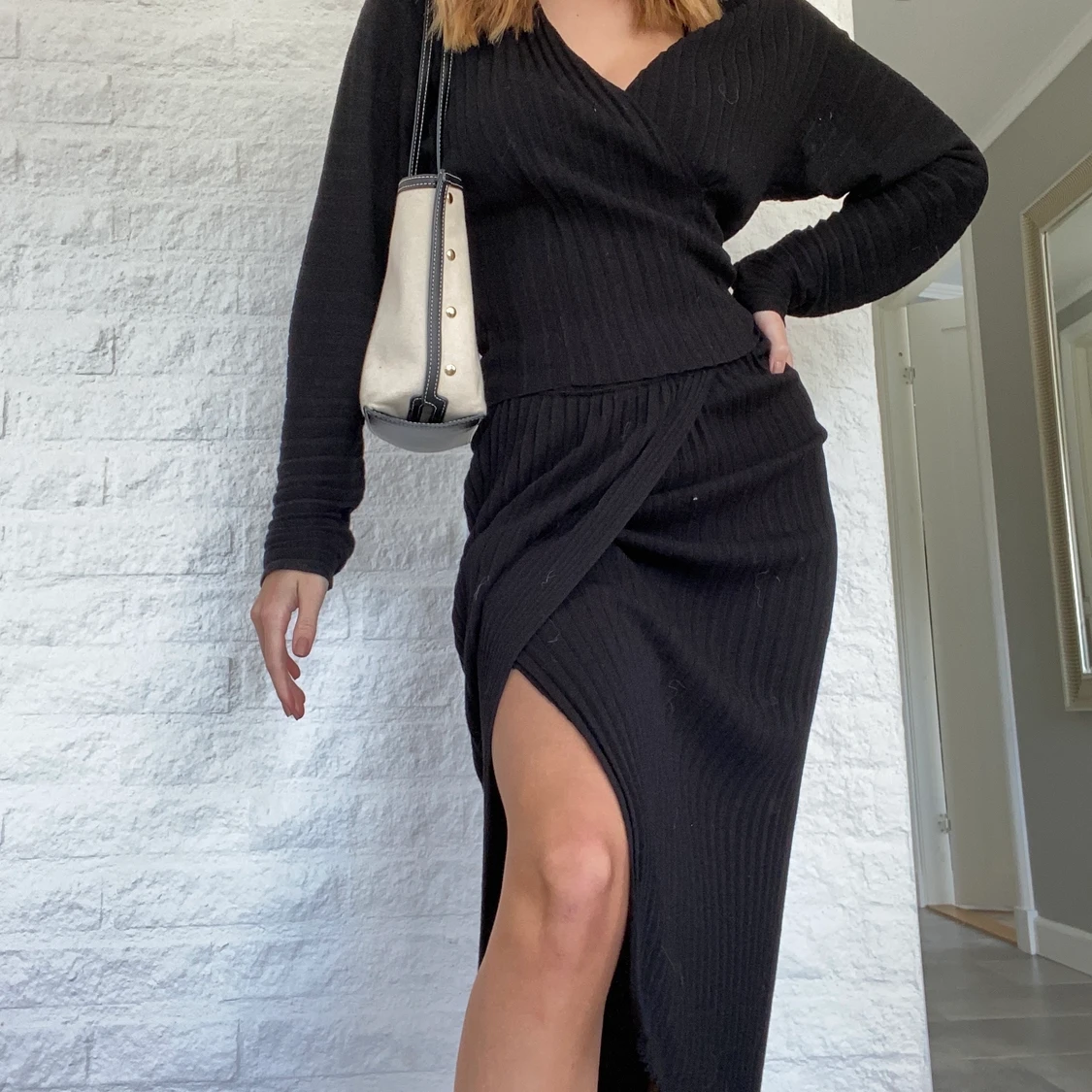 Svart stickat set - 90