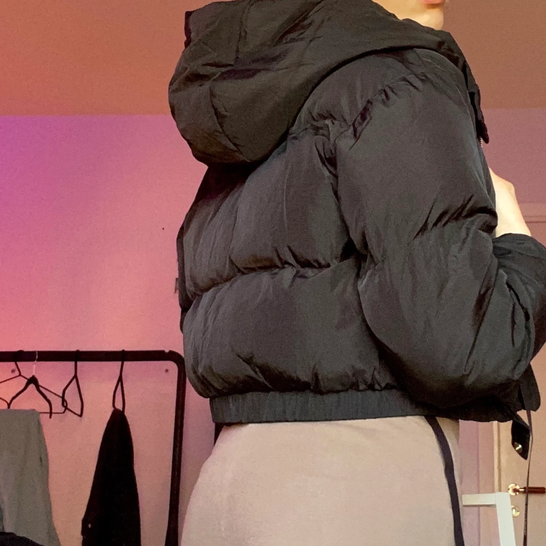 Croppad svart jacka - 90