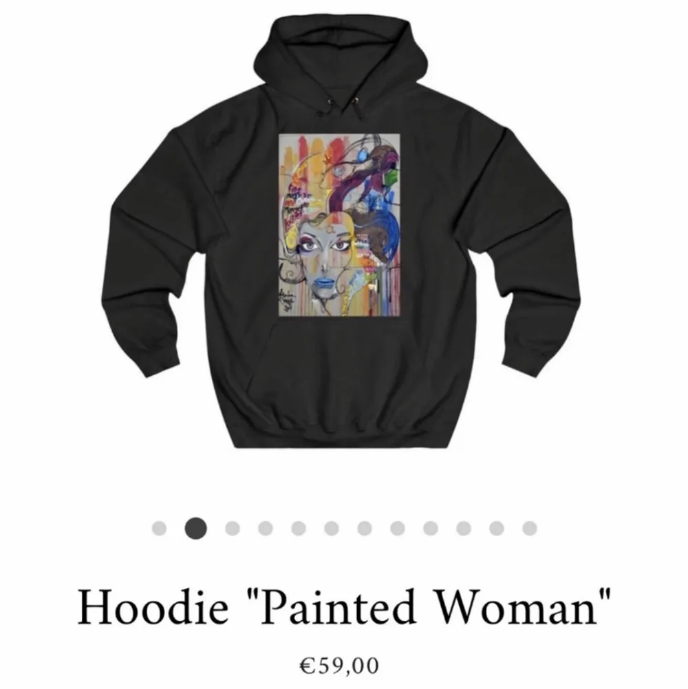 ”Painted Woman” hoodie från The Cool Elephant, nypris ca 600 kr🖤. Tröjor & Koftor.