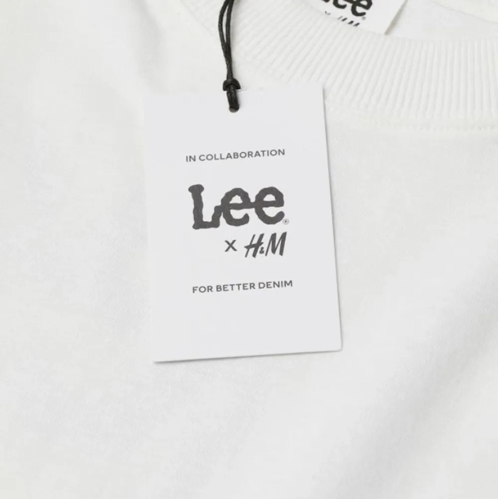 Säljer den här snygga slutsålda t-shirten från LeexH&M. Den är helt ny(lappen kvar) i storlek S men skulle säga att den även passar en XS. Köpen står för frakten🤍💜.. T-shirts.