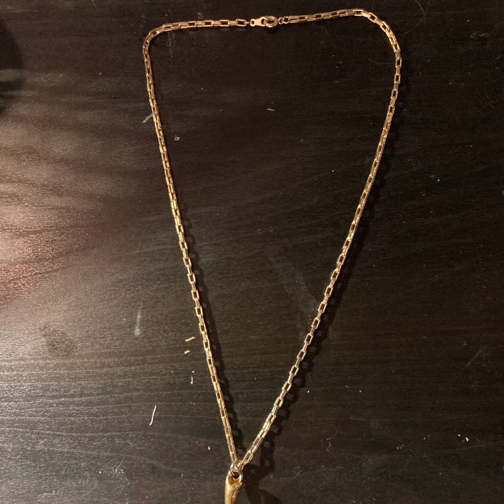 Ett fint guldigt halsband med ett stort hänge. Det följer även med ett likadant hänge fast i en mindre storlek om man så vill ha de🤍🤩 För mer info eller bilder dm gärna mig🍓🤍🤩👼🏼. Accessoarer.
