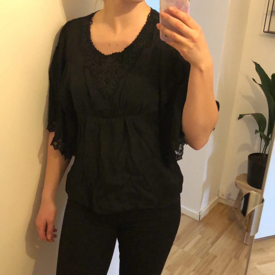 Svart blus Indiska storlek M - 91