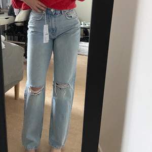 De populära 90s highwaist jeansen från Gina Tricot vill jag sälja och är i storlek 36. Jeansen är helt nya som ni kan se, då prislappar sitter kvar. Inköpspris 599kr och säljer dem för 229. Bara skriva till mig för mer info eller funderingar :) 