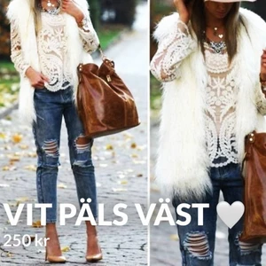 Vit mysig päls väst  - Vit fin päls väst 🤍