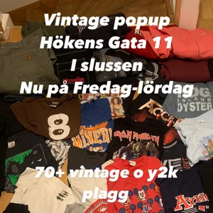 Vintage popup slussen! - Plats: Hökens Gata 11 (slussen), Tid: Fredag-Lördag mellan 12 till 19, massa vintage och y2k kläder och archive!