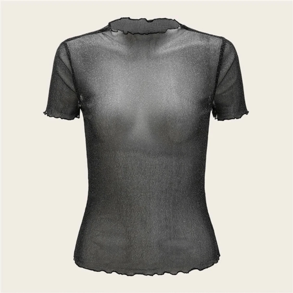 Glittrig genomskinlig topp - 91