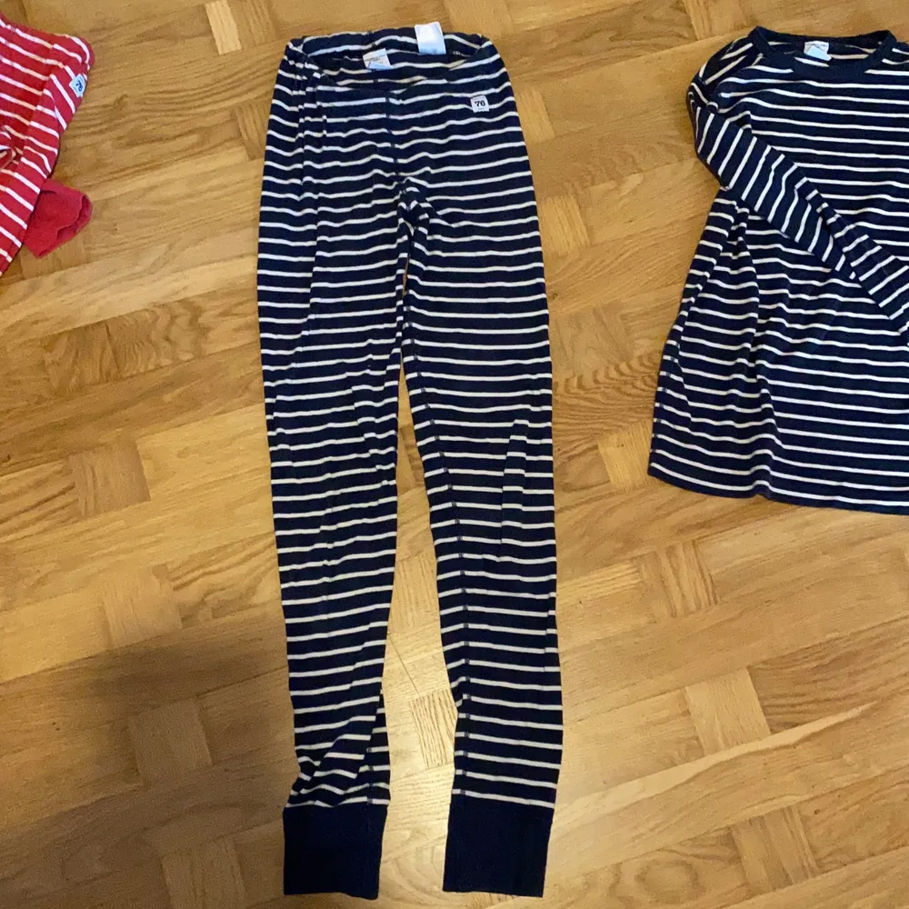 Polarn o pyret pyjamas som är i färgen mörkblå. Sättet är några år gamla men har inga skador eller likande på sig, fortfarande super sköna att sova i och ha på sig när man är sjuk eller liknade . Övrigt.