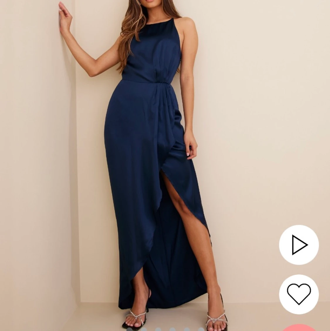 Marinblå balklänning