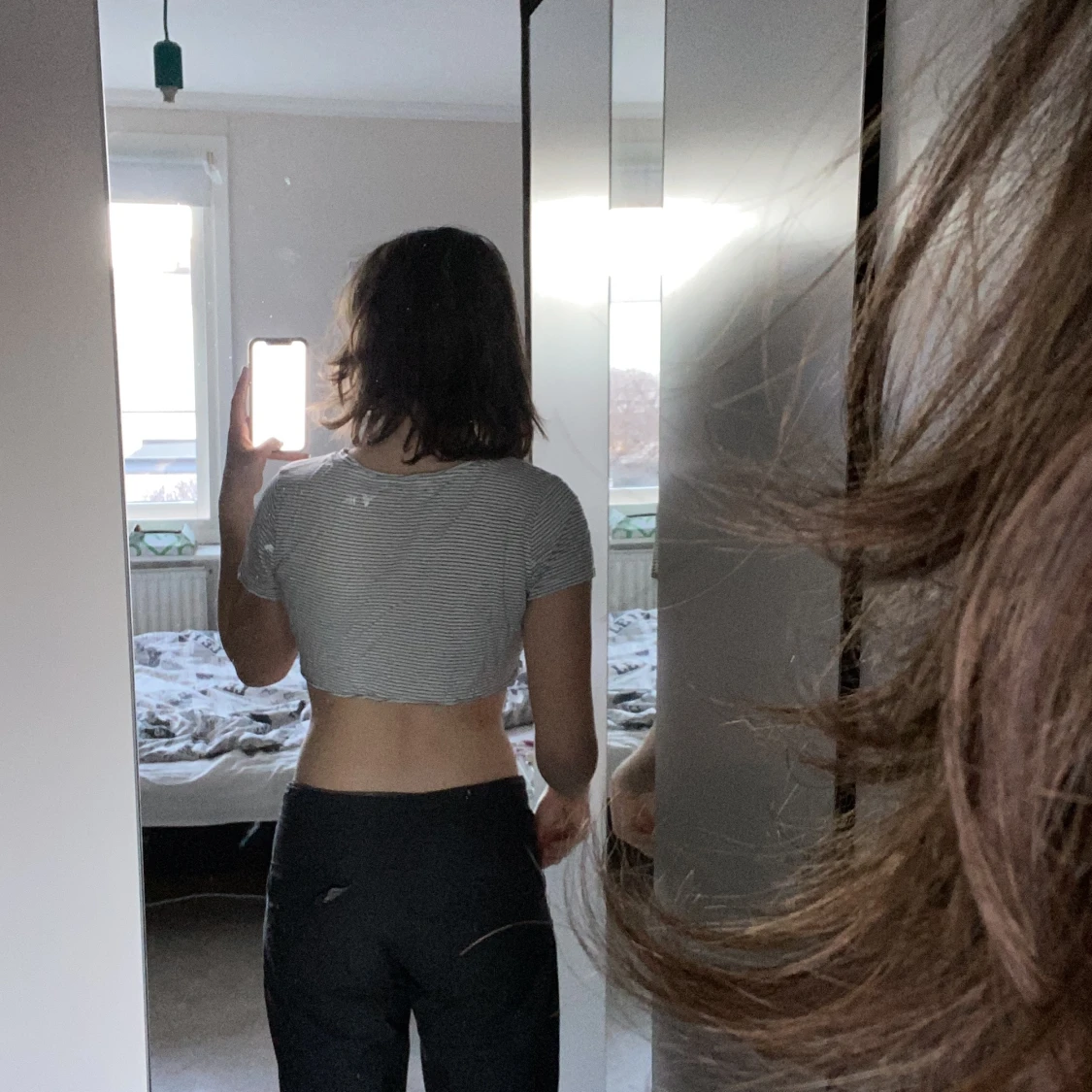 Croppad randig T-Shit  - 90