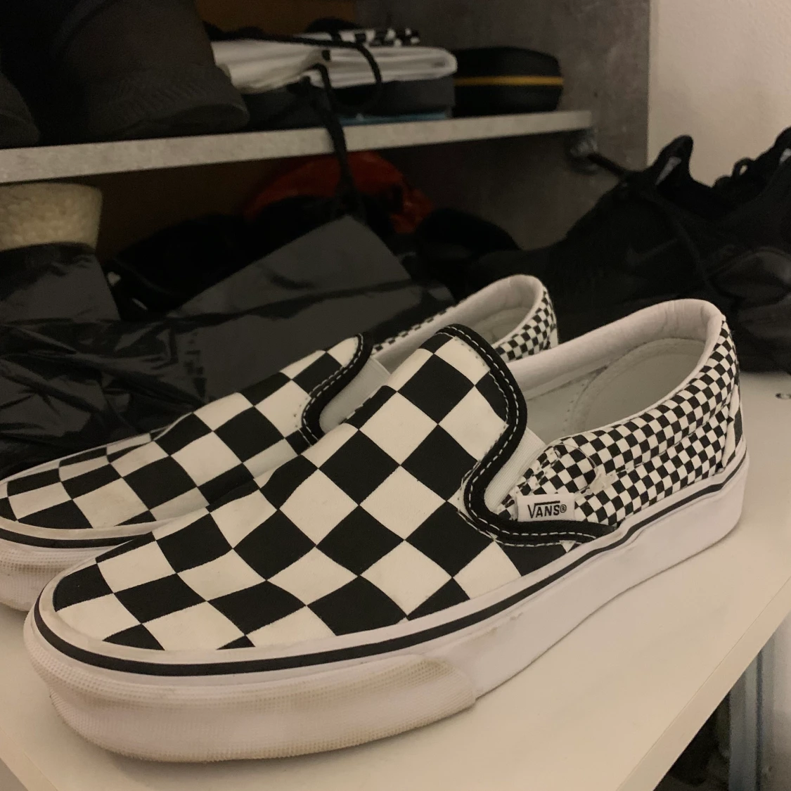 Checkered Vans Slip On
