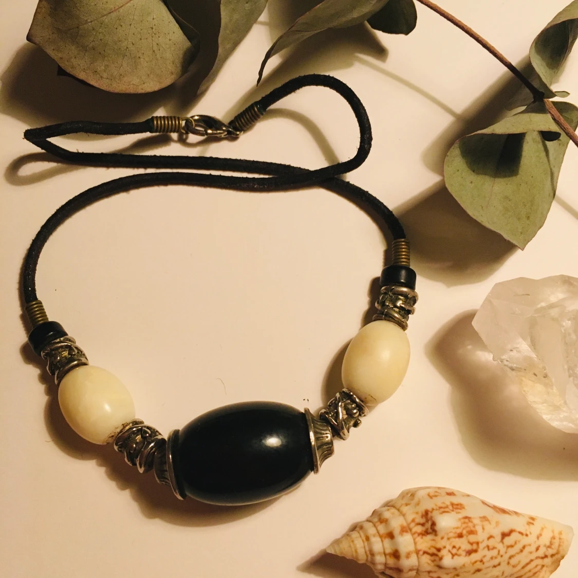 90-tals halsband med stora pärlor