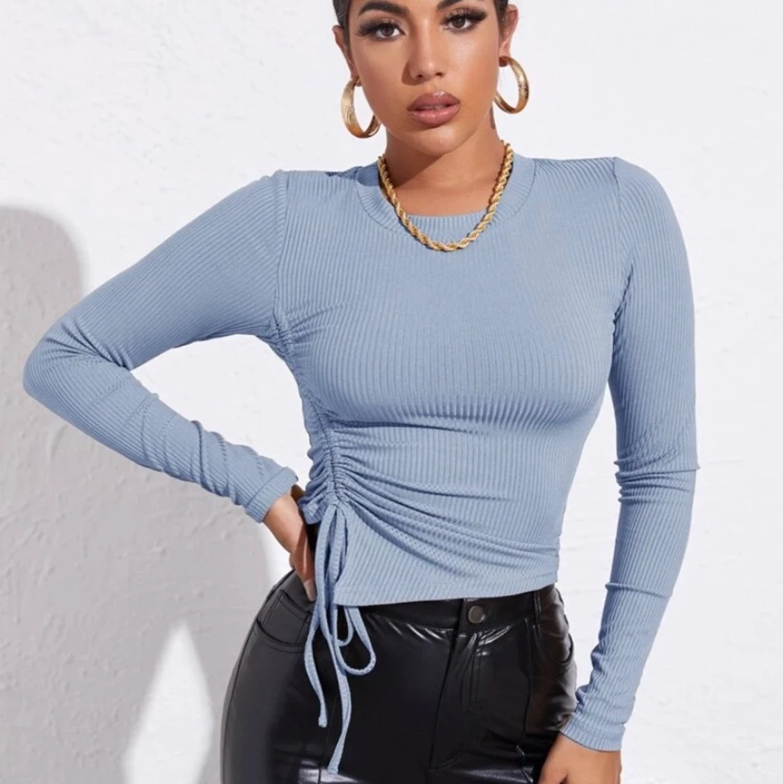 Blå/Ljusblå topp. Storlek S - 90