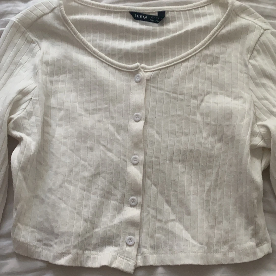 Vit croppad tröja - 90