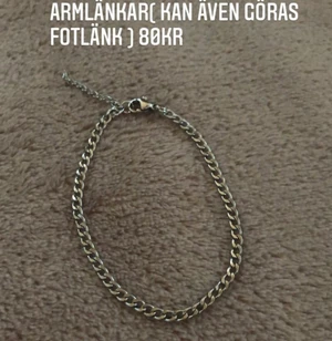 Armlänk, hemmagjord - Finns att få berlocker om man vill. 5 kr extra per berlock