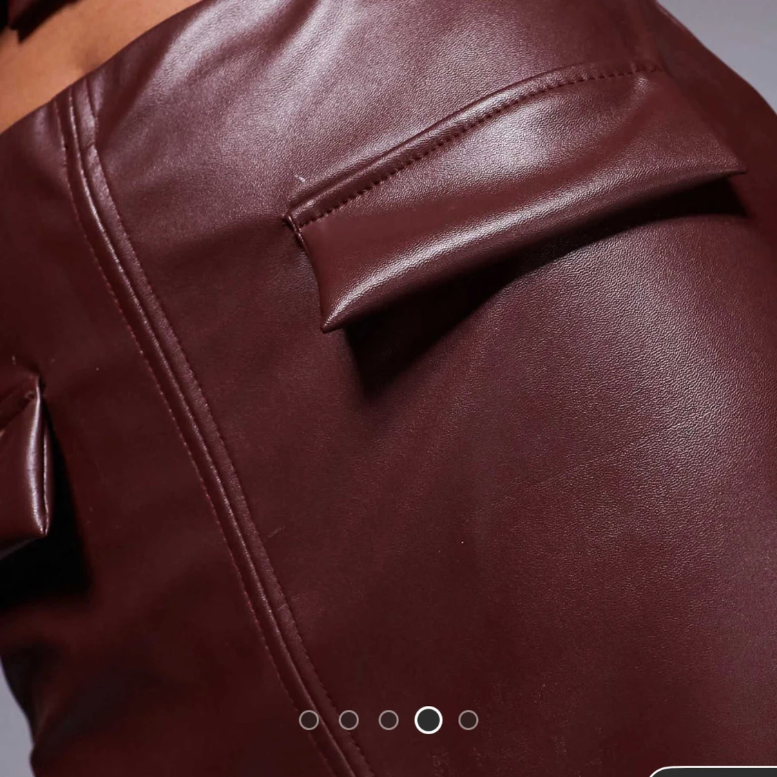 Brun kjol i skinnimitation  - 1