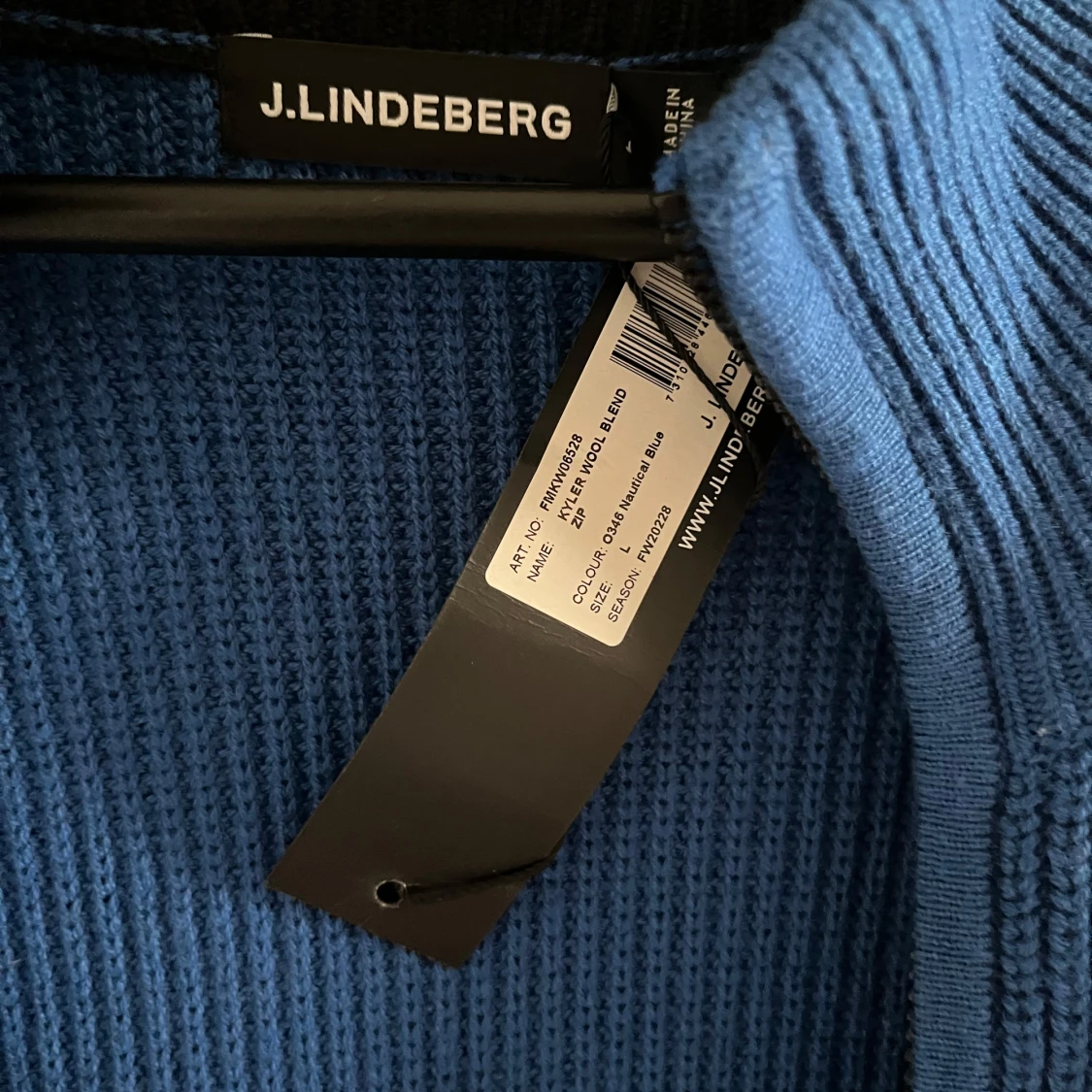 Blå stickad ziptröja från J.Lindeberg - 2