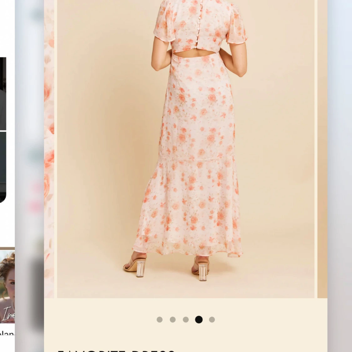 Blommig långklänning med knappar - 1