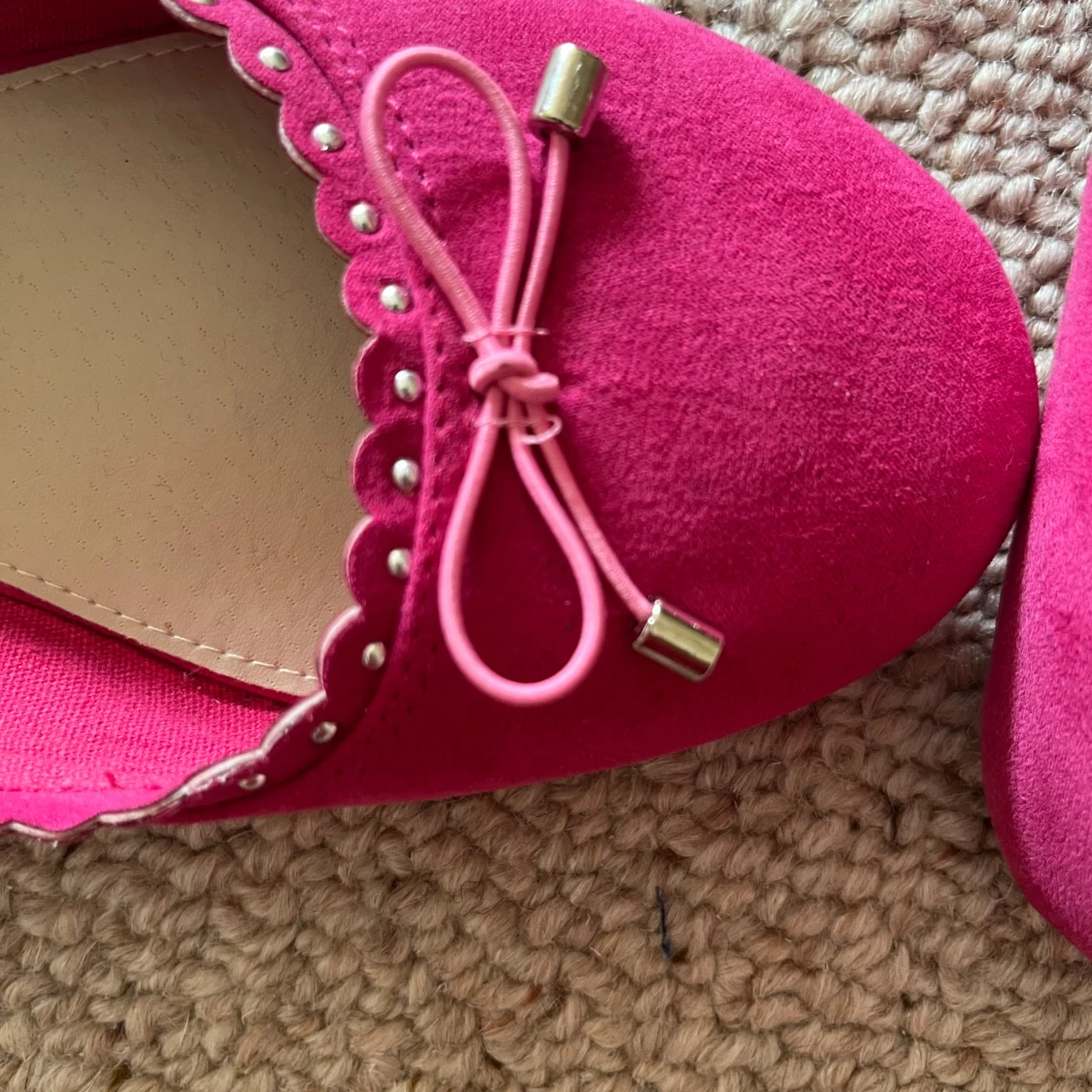 Rosa ballerinaskor med rosett från Duffy - 4