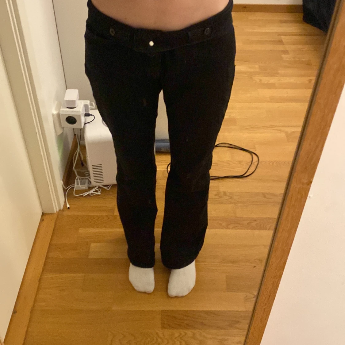 Svarta bootcut jeansbyxor Lindex - 1