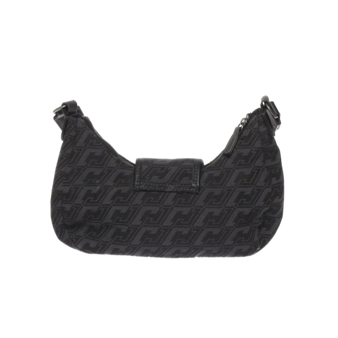 Svart axelväska med mönster och spänne - 2