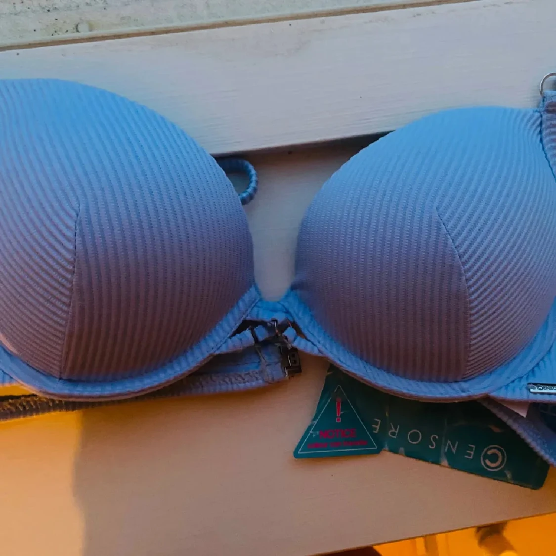 Ljusblå ribbad bikini-bh från new yorker - 1