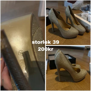 Guldiga Klackskor  - oanvända, storlek 39.