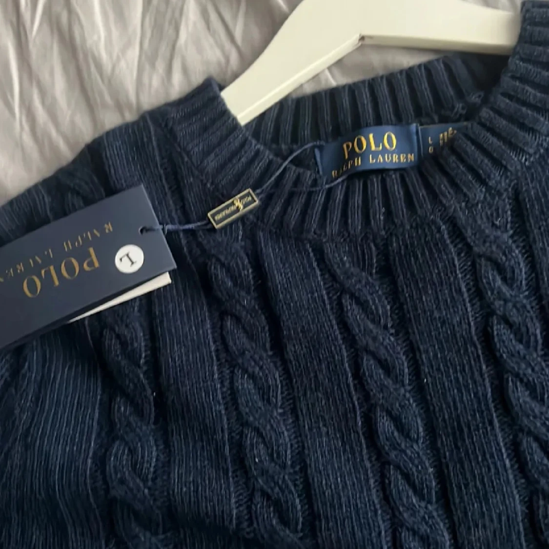 Mörkblå kabelstickad tröja Polo Ralph Lauren - 3